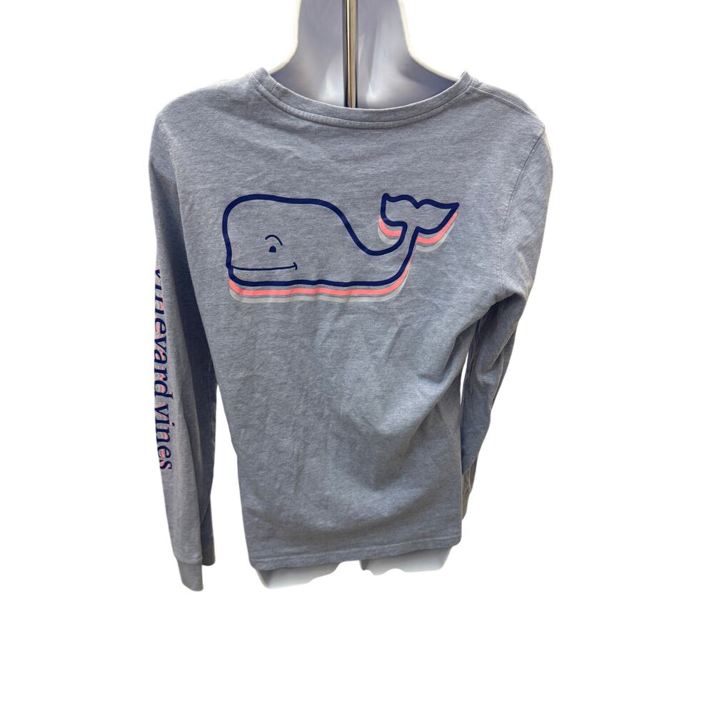 Vineyard Vines Unisex adult S Happy Holidays Gray Long Sleeve T-shirt - Picture 2 of 5